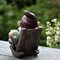 Gnome Statue for Garden, Drinking Gnome Figurine Ornament for Outdoor Patio Yard Lawn Decor 7" - Coffee